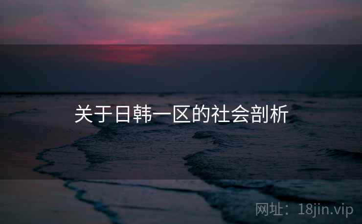 关于日韩一区的社会剖析 关于日韩一区的社会剖析