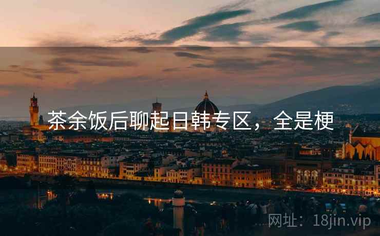 茶余饭后聊起日韩专区,全是梗